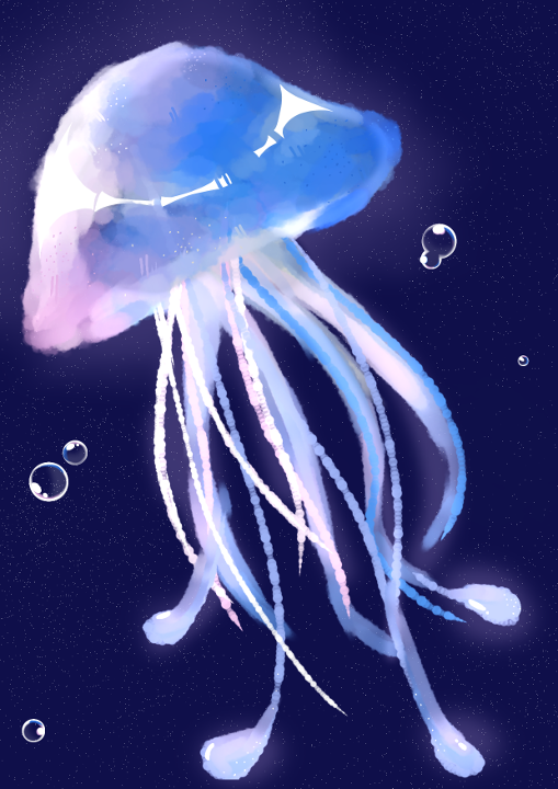 Galaxy Colorful Watercolor Jellyfish Watercolor Jellyfish-0